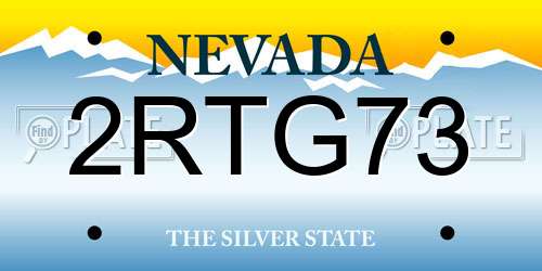 2RTG73 Nevada License Plate