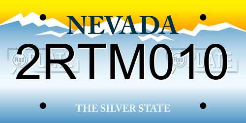 2RTM010 Nevada License Plate
