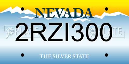 2RZI300 Nevada License Plate