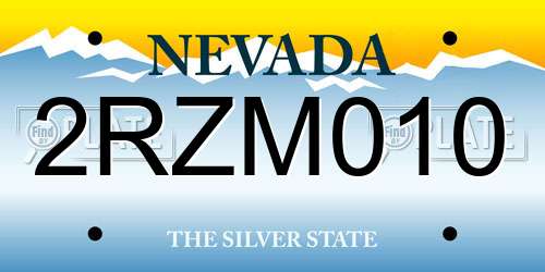 2RZM010 Nevada License Plate
