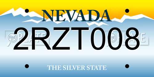 2RZT008 Nevada License Plate