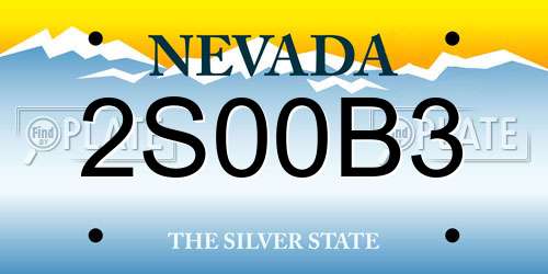 2S00B3 Nevada License Plate