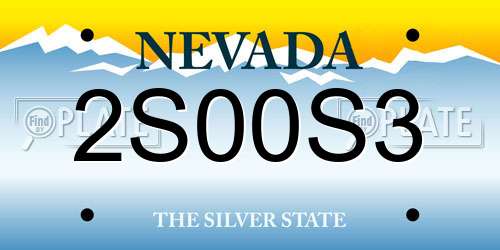 2S00S3 Nevada License Plate