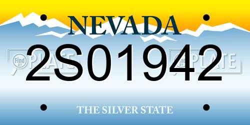 2S01942 Nevada License Plate