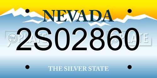 2S02860 Nevada License Plate