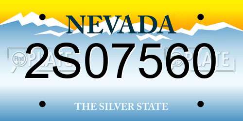 2S07560 Nevada License Plate