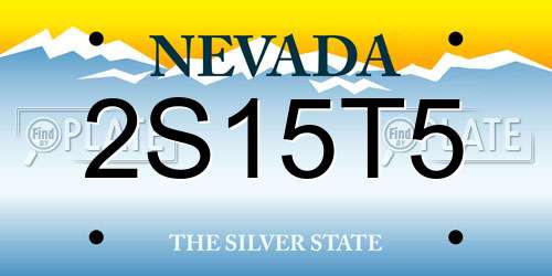 2S15T5 Nevada License Plate