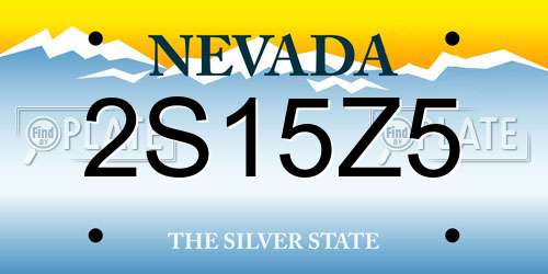 2S15Z5 Nevada License Plate