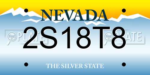2S18T8 Nevada License Plate