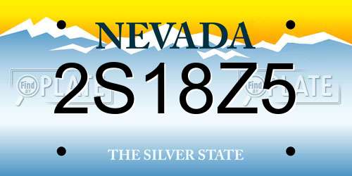 2S18Z5 Nevada License Plate