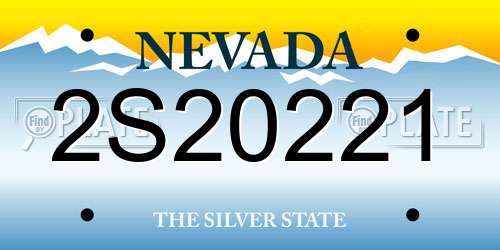 2S20221 Nevada License Plate