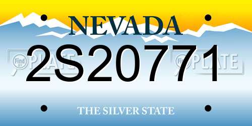 2S20771 Nevada License Plate