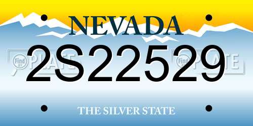 2S22529 Nevada License Plate