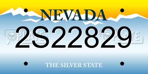 2S22829 Nevada License Plate