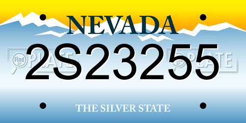 2S23255 Nevada License Plate
