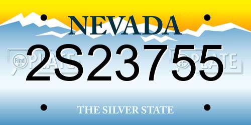 2S23755 Nevada License Plate
