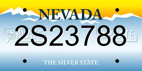 2S23788 Nevada License Plate