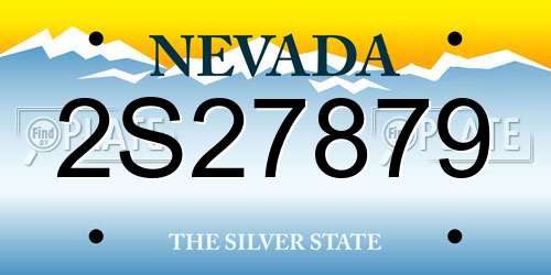2S27879 Nevada License Plate