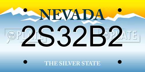2S32B2 Nevada License Plate