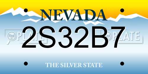 2S32B7 Nevada License Plate