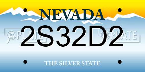 2S32D2 Nevada License Plate