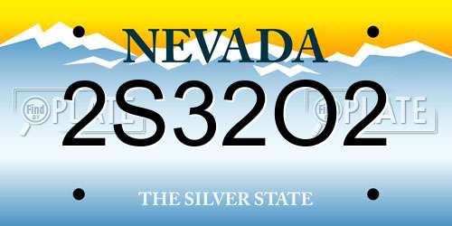 2S32O2 Nevada License Plate
