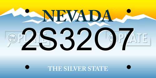 2S32O7 Nevada License Plate