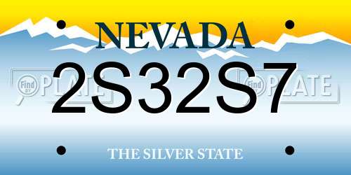 2S32S7 Nevada License Plate