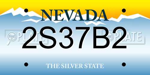 2S37B2 Nevada License Plate