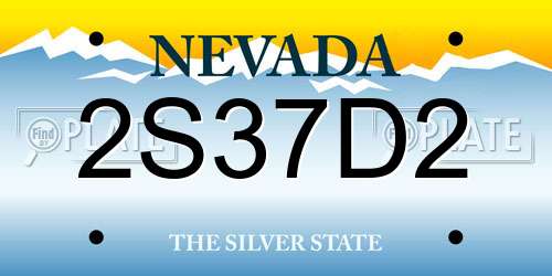 2S37D2 Nevada License Plate