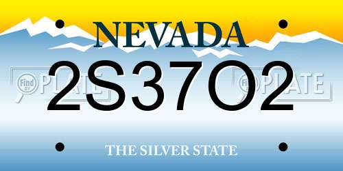 2S37O2 Nevada License Plate
