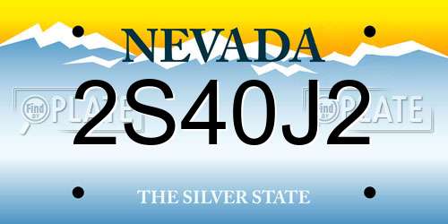 2S40J2 Nevada License Plate
