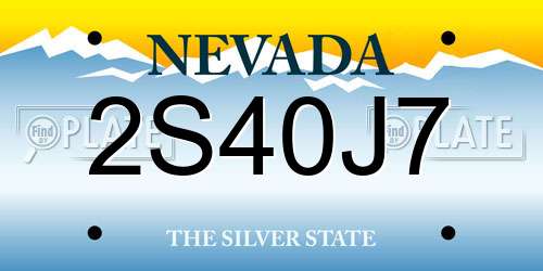 2S40J7 Nevada License Plate