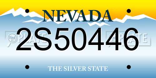 2S50446 Nevada License Plate