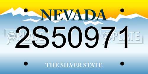 2S50971 Nevada License Plate