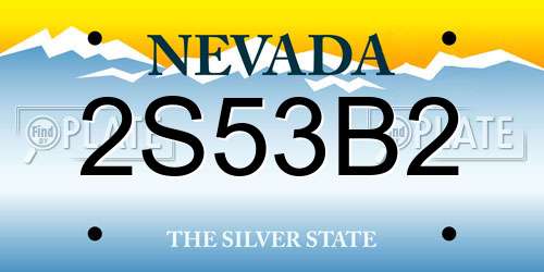 2S53B2 Nevada License Plate