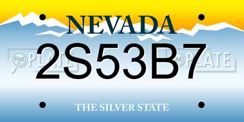2S53B7 Nevada License Plate