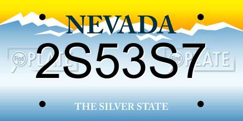 2S53S7 Nevada License Plate