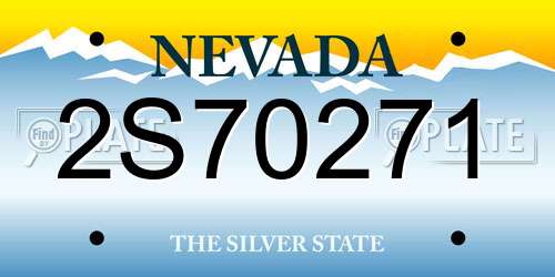2S70271 Nevada License Plate