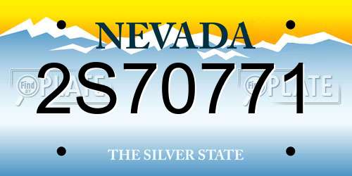 2S70771 Nevada License Plate