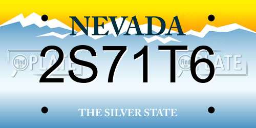 2S71T6 Nevada License Plate
