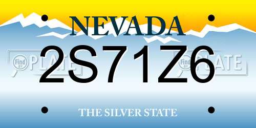 2S71Z6 Nevada License Plate