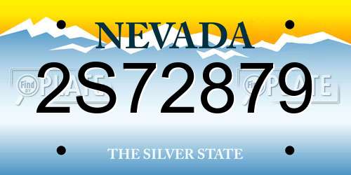 2S72879 Nevada License Plate