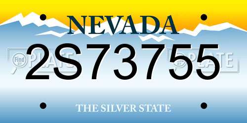 2S73755 Nevada License Plate