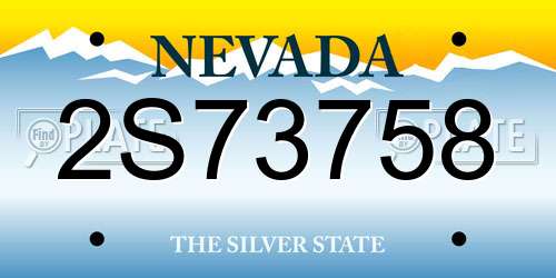 2S73758 Nevada License Plate