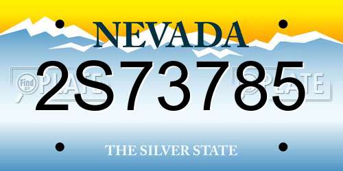 2S73785 Nevada License Plate