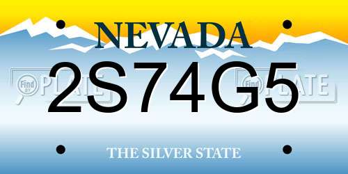 2S74G5 Nevada License Plate