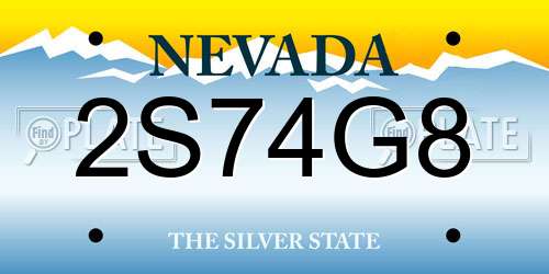 2S74G8 Nevada License Plate
