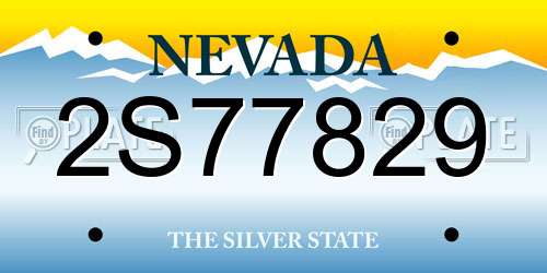 2S77829 Nevada License Plate