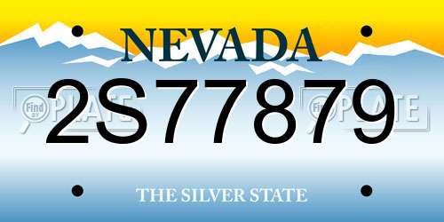 2S77879 Nevada License Plate